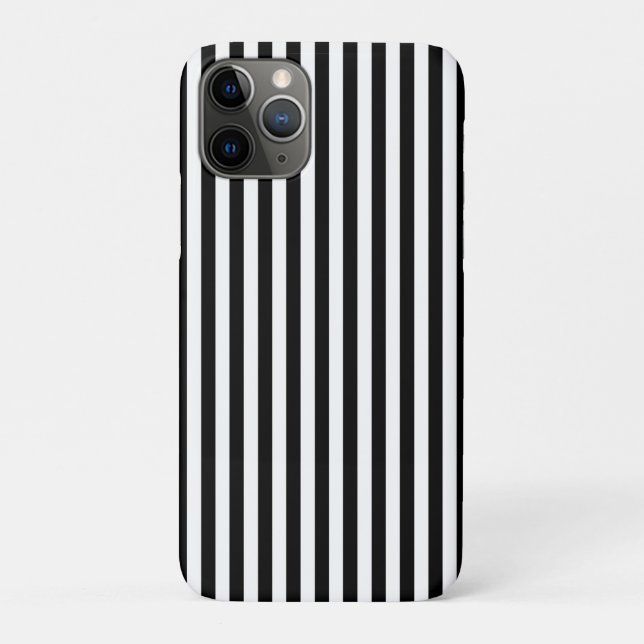 Elegant Black White Vertical Lines Geometric Case-Mate iPhone Case (Back)