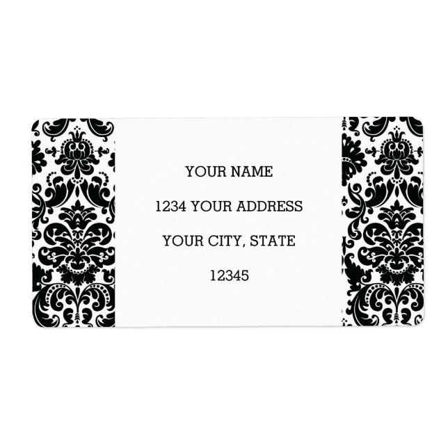 Elegant Black White Vintage Damask Pattern (Front)