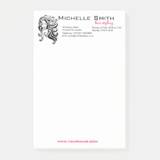 Elegant Black White Wavy Hairstyle Hair Extensions Post-it Notes