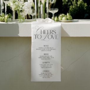 Elegant Black & White Wedding Bar Menu Banner