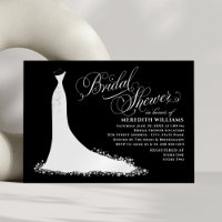 Elegant Black White Wedding Gown Bridal Shower