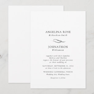 Elegant Black & White Wedding Invitation