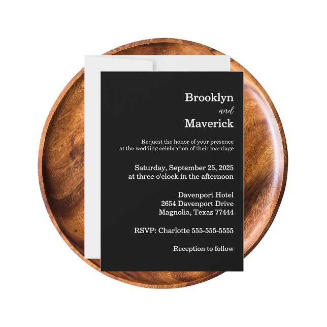 Elegant Black & White Wedding Invitation (Creator Uploaded)