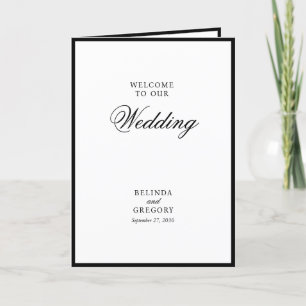Elegant Black White Wedding Order of Service Program