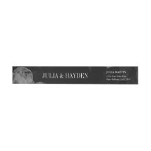 Elegant Black & White Wedding Return Address Label