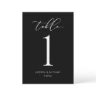 Elegant Black & White Wedding Table Number