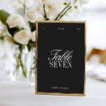 Elegant Black & White Wedding Table Number<br><div class="desc">Designed with a deep black background and refined serif paired with elegant script typography, this sign brings timeless sophistication to your reception décor. Perfect for formal weddings, black-tie events, modern city venues, or evening celebrations, it creates a cohesive and luxurious aesthetic when paired with matching invitations, menus, place cards, and...</div>