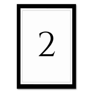 Elegant Black & White Wedding Table Number