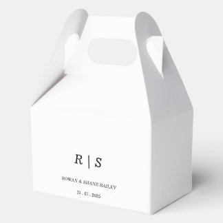 Elegant Black & WhiteMonogram Wedding Favour Box