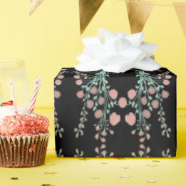 Elegant Black With Pink Wrapping Paper