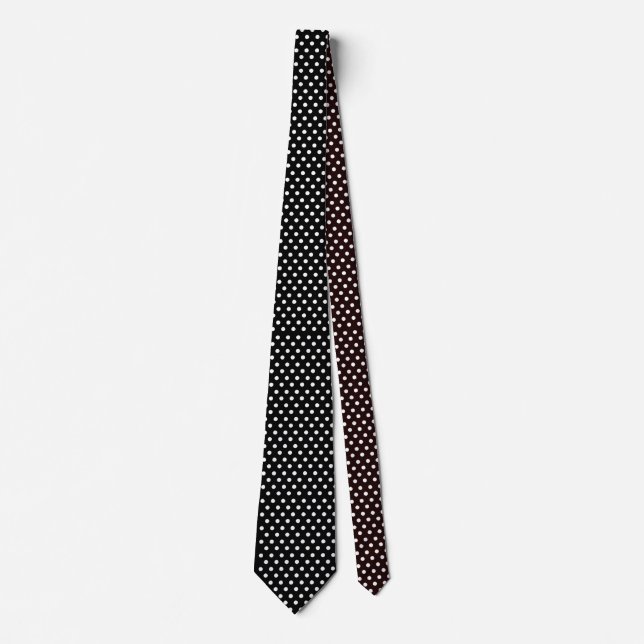 Elegant Black with White Polka Dots Neck Tie (Front)