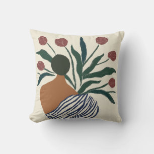 Elegant Black Woman Silhouette Throw Pillow