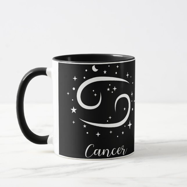 Elegant Black Zodiac sign Mug (Left)