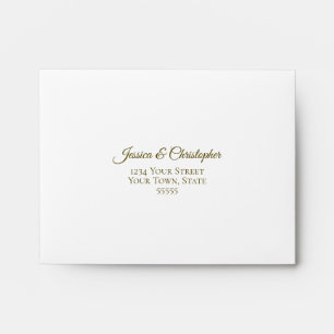 Elégant blanc avec Enveloppe RSVP de mariage en de