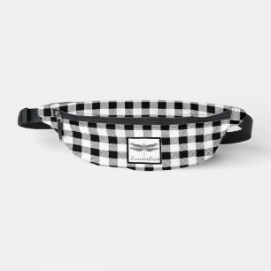 Élégant blanc blanc plaid en vichy libellule