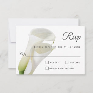 Elégant Blanc Calla Lilies Mariage Floral RSVP