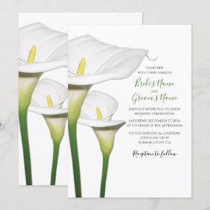 Elégant Blanc Calla Lilies Mariage Invitations