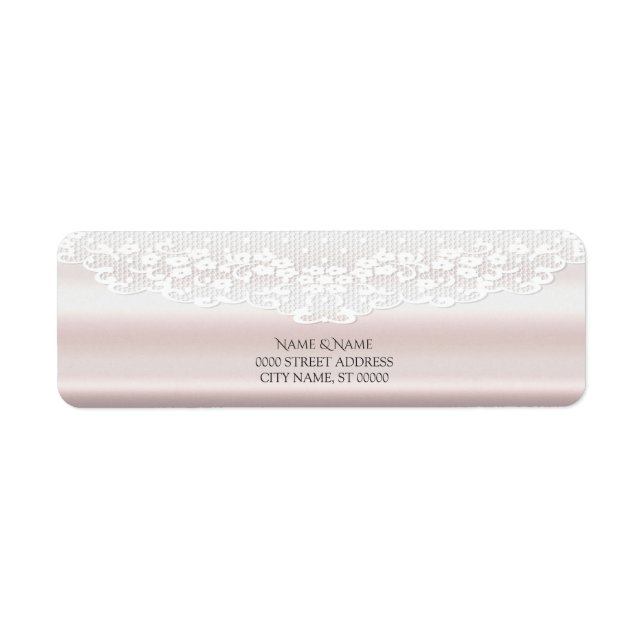 Élégant blanc dentelle florale Adresse de retour L (Devant)