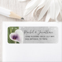 Elegant blanc et violet Calla Lily Adresse de reto