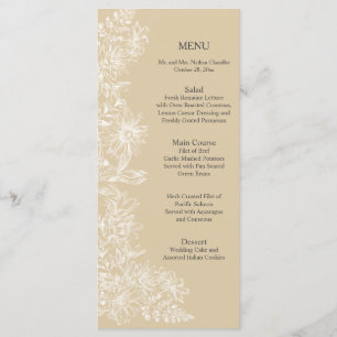 Elégant Blanc Floral Mariage Accueil Menu