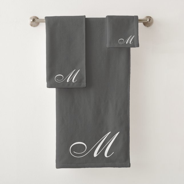 Élégant blanc Script gris initial (En situation)
