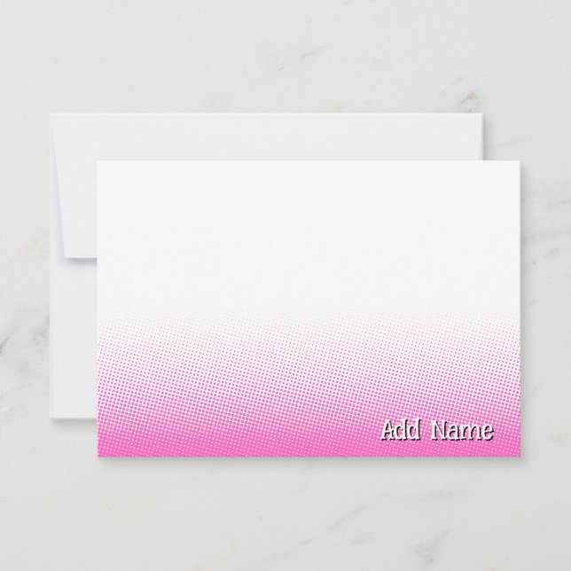 Elegant Blank All Occasion Custom Name Pink White Card (Front)