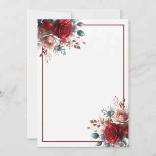 Elegant Blank Floral Wedding Invitation