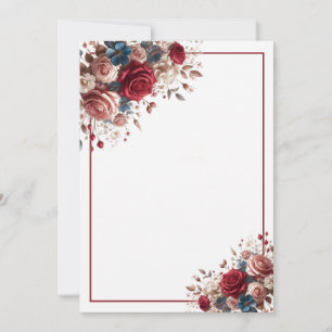 Elegant Blank Floral Wedding Invitation