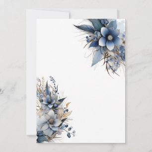 Elegant Blank Floral Wedding Invitation