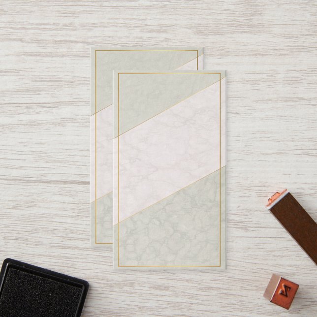 Elegant Blank Loyalty Card – Sage & Gold (Front/Back In Situ)