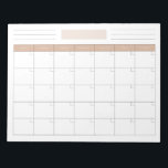 Elegant Blank Monthly Calendar Planner Notepad<br><div class="desc">An undated,  blank calendar planner for you to write down your fitness calendar,  events,  tasks,  meals,  and more!</div>