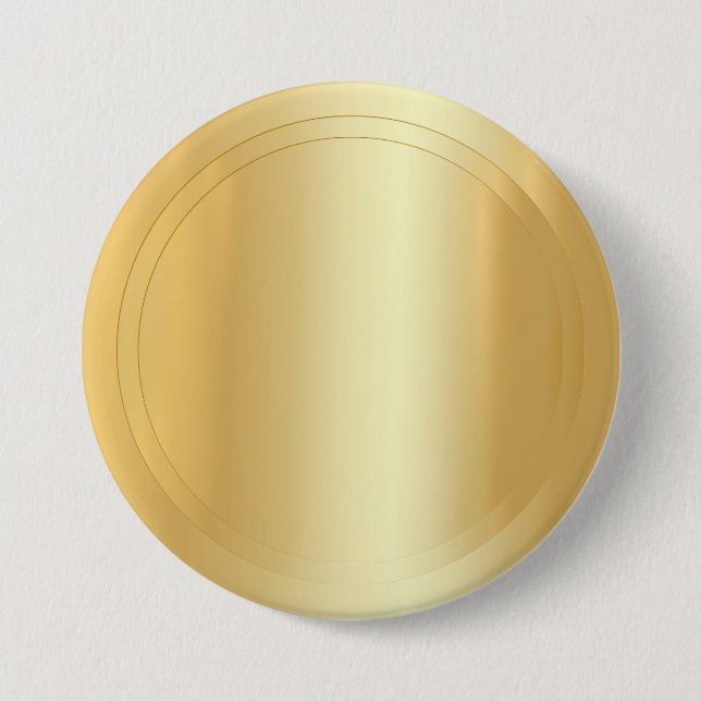 Elegant Blank Template Add Your Text Gold Look 3 Inch Round Button (Front)