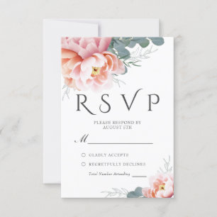 Elégant bleu bleu bleu flou mariage RSVP