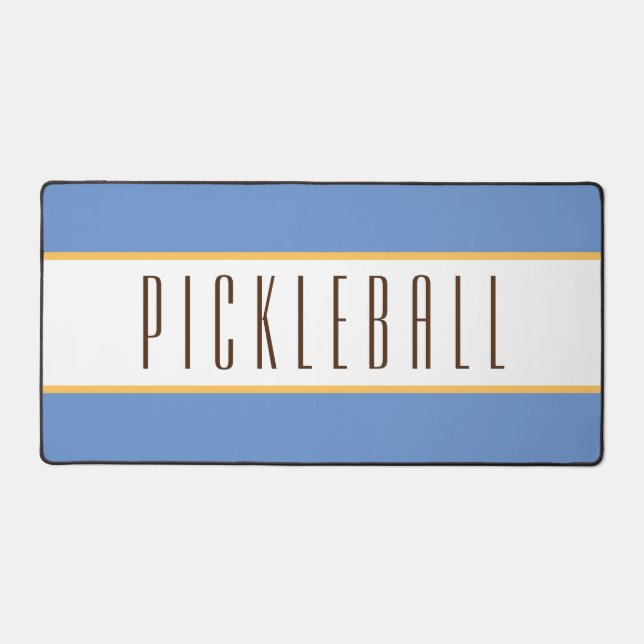 Élégant Bleu clair Bleu Blancs PICKLEBALL Texte (Recto)