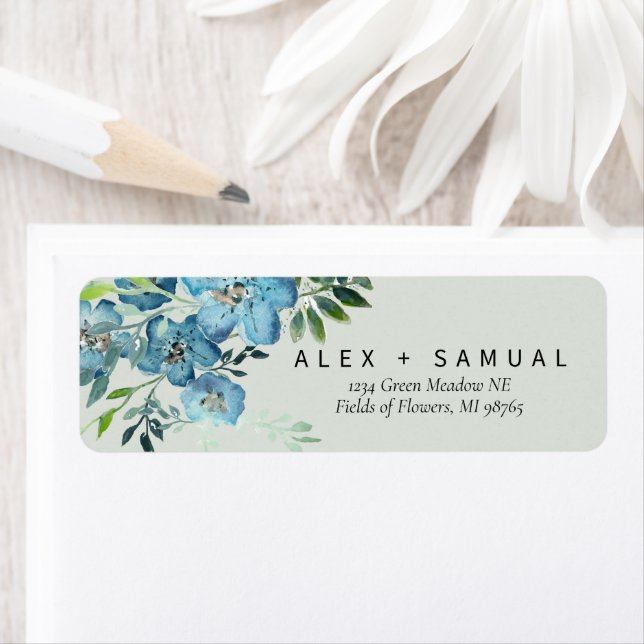 Élégant bleu floral (En situation)