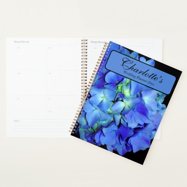 Elégant bleu floral bleu rose hydrangée bleue (Devant avec enveloppe)