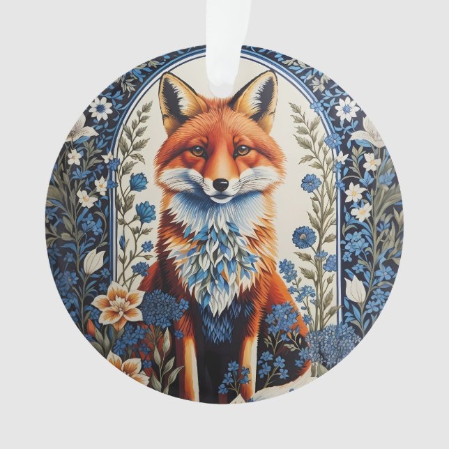 Elégant bleu Floral William Morris Inspiré Fox (devant)