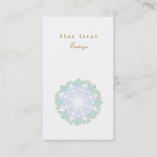 Élégant bleu Lotus Flower Simple Carte de visite