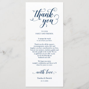 Elégant bleu marine, Carte de remerciements de déc