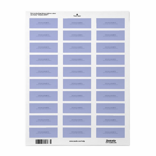 Elégant bleu neutre ombre floral retour Adresse (Feuille entière)