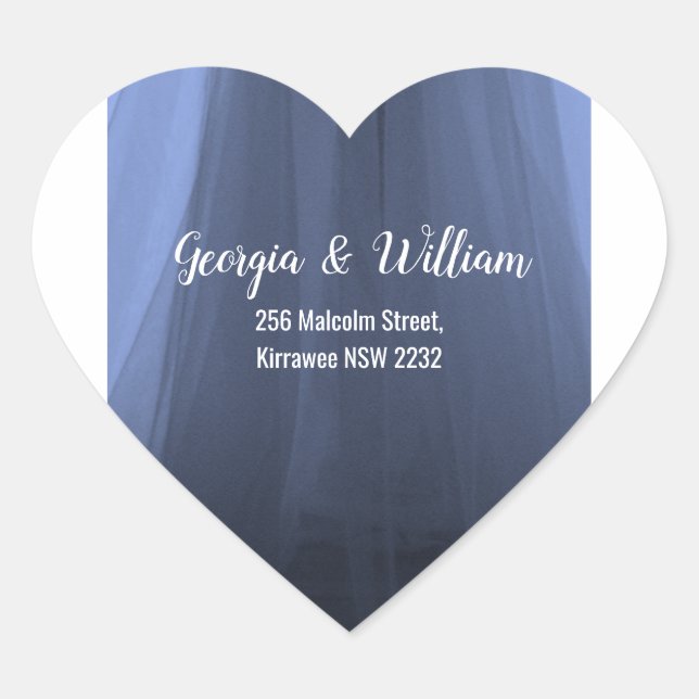 Élégant Bleu Romantique Adresse de retour Sticker  (Devant)