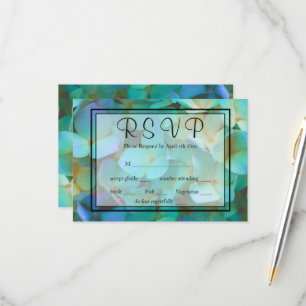 Elégant bleu Turquoise hydrangée rose fleurs RSVP