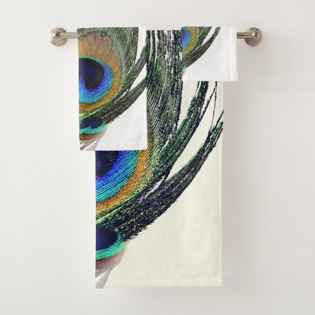 Élégant Bleu Vert Peacock Feather (En situation)