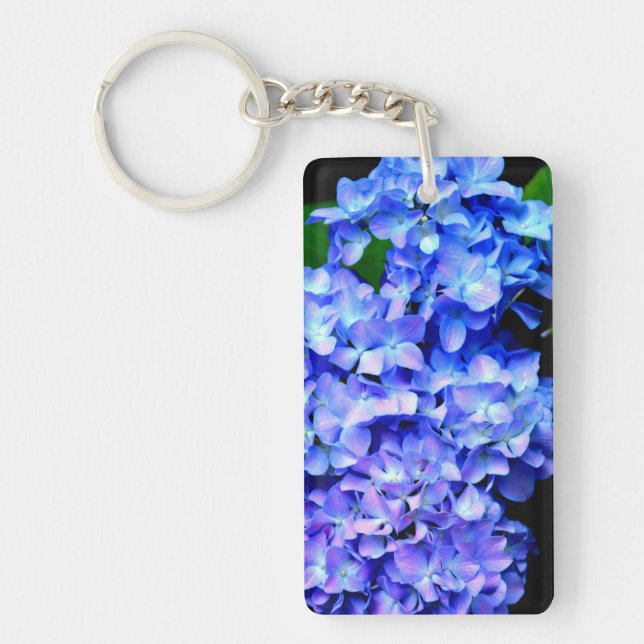 Élégant bleu violet clair magenta hydrangée floral (Devant)