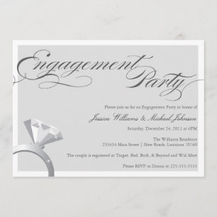 Elegant Bling Engagement Party Invitation