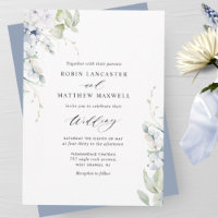 Elegant Bliss, Dusty Blue White Floral Wedding