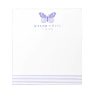 Élégant Bloc-notes Lavande et Papillon