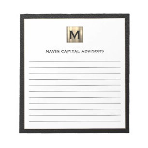 Élégant Bloc-notes monographique relié au logo pou