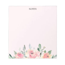Élégant Bloc-notes rose floral - Faites-le personn