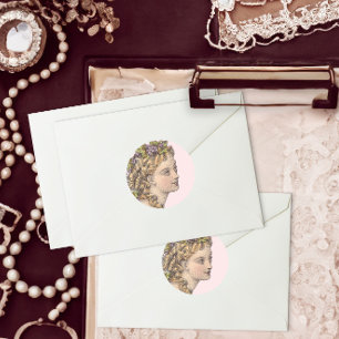 Elegant Blond Victorian Woman Vintage Fashion Classic Round Sticker